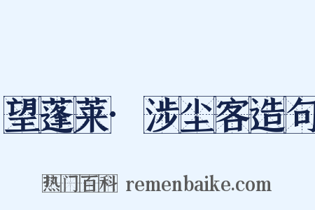 望蓬莱·涉尘客造句是什么意思的图片